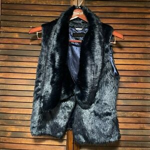 Steve Madden Black Faux Fur Vest